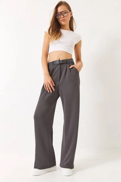 Çift Pile Detaylı Örme Pantolon